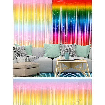 Birthday Zone Metallic Foil Fringe Shimmer Backdrop Wedding Party Wall Decoration Photo Booth Backdrop Tinsel Glitter Curtain