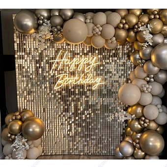USA 7*7ft Wall Package Wedding Birthday Party Events Backdrop Sequin Panel Gold Shimmer Wall