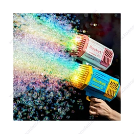 Plastic 69 Holes Rocket Bazooka Bubble Gun Bubble Toys Gun Rechargeable Electric Bubbles Machine Outdoor Summer Toys for Kids