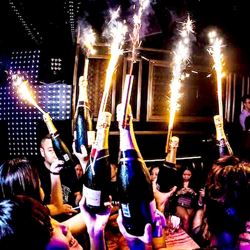 Firework Champagne Bottle Single Holder Safety Wholesale Birthday Cake Cold Ice Candle Wedding Indoor Nightclub Sparkler Clip