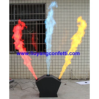 Dmx stage disco club dj special effect color fire professional audio lighting equipment 3 way Triple-way flame projector machine