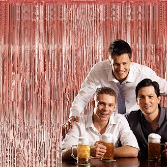 Photography Background Booth Prop Decoration Party Photo Backdrop Wedding Decor Rose Gold Metallic Tinsel Foil Fringe Curtain