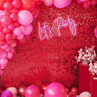 Red Active Photo Party Event Marketing Conference Photobooth Metallic Spangle Siequin Decor Sequin Panel Shimmer Wall Backdrop