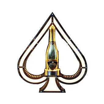 LED luminous spade A wine seat stainless steel champagne wine holder bar KTV nightclub  wine display rack