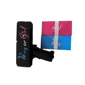 Gender Reveal Party Boy & Girl Baby Shower Confetti Cannon Spit Card Gun Spray Card Cannon Gender Reveal Party Supplies