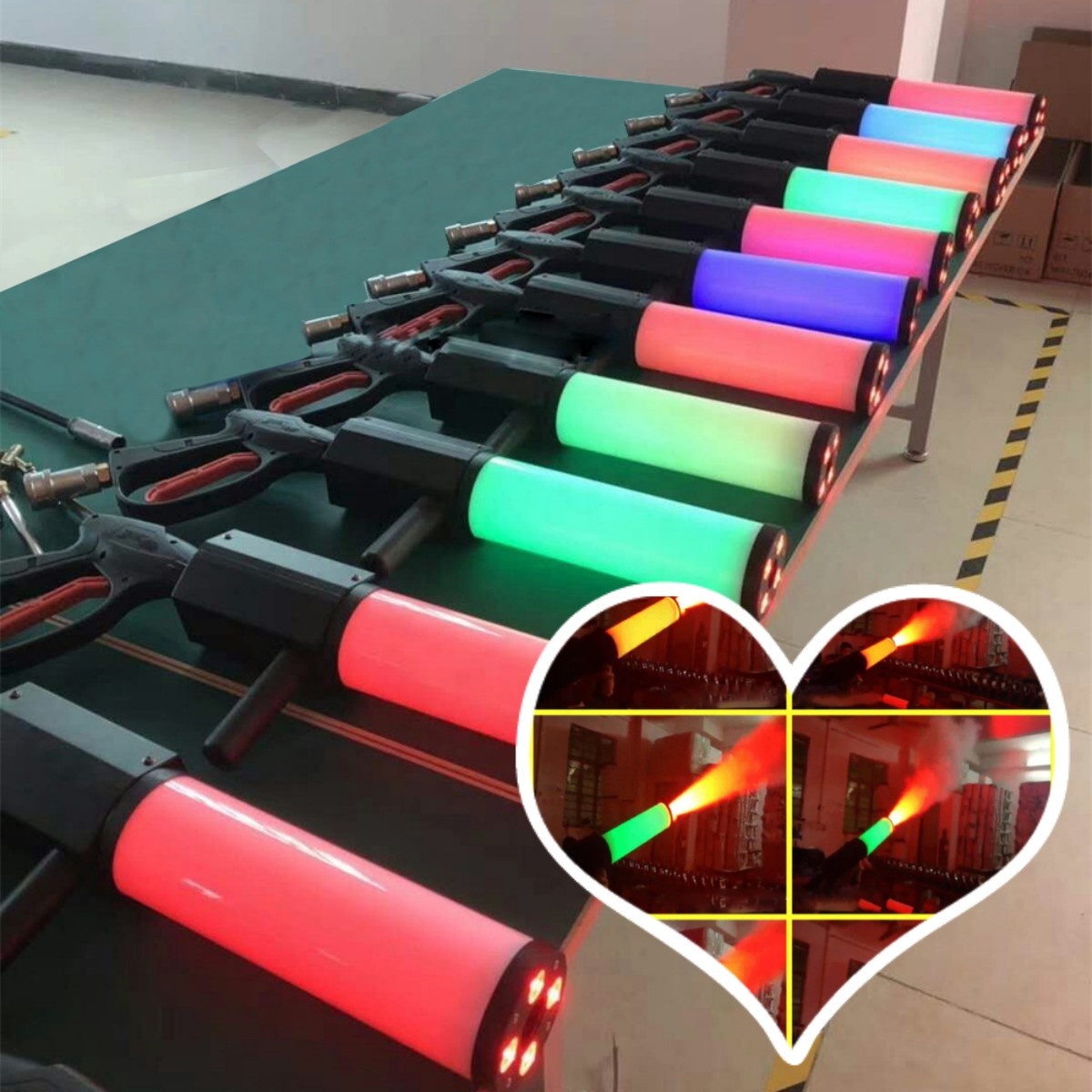 RGB LED CO2 dj gun party wedding concert stage effect smoke gun pistol disco DJ LED CO2 jet machine CO2 dj gun