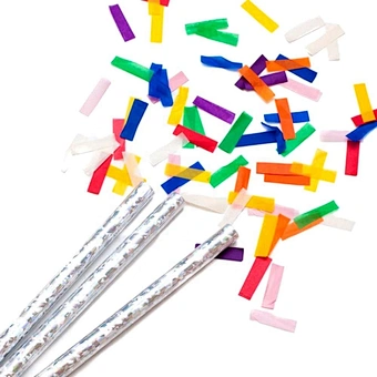 Biodegradable mix color Tissue Confetti Wands Confetti Flick Stick confetti stick for wedding stage concept party festival shows