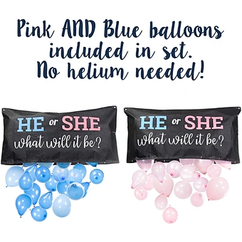 Girl Boy Deco Decoration Set Games Gift Favors Party He Or She What Will It Be Baby Shower Gender Reveal Balloon Drop Bag