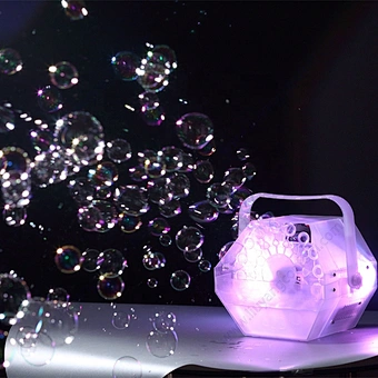 Dmx Control Nightclub Bar Stage Effect Small Led Bubble Machine Portable Remote Colorful Rgb Bubble Machine For Wedding Party