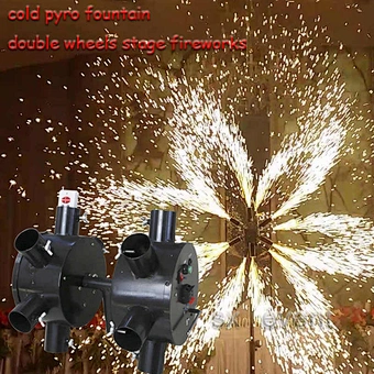 indoor pyrotechnic cold pyro fountain double wheels stage fireworks firing system for wedding stage concerts fireworks indoor