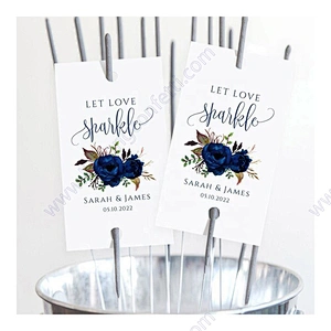100pcs Let Love Sparkle Color Paper Kraft Glow Stick Personalised Firework French Send Off Sign Shine Wedding Sparklers Tags