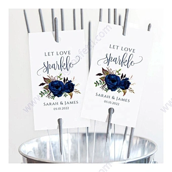 100pcs Let Love Sparkle Color Paper Kraft Glow Stick Personalised Firework French Send Off Sign Shine Wedding Sparklers Tags