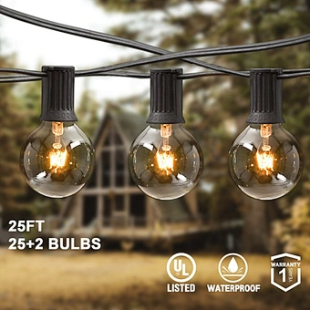 G40 10w 25feet Wedding Party Led Hot Selling Weatherproof Perfect Patio Outdoor Garden Decoration Bulb String Lights