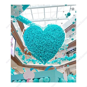 BLN Balloon heart shape Drop Fly Nets 13inch Latex Balloon net Wedding Birthday Celebration Party Decoration