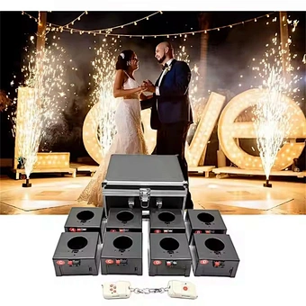8 Cue Pyrotechinic Cold Machine D08 Rechargeable Eight Channel Remote Control Indoor Fountain Base Fireworks Firing System