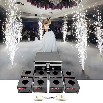 8 Cue Pyrotechinic Cold Machine D08 Rechargeable Eight Channel Remote Control Indoor Fountain Base Fireworks Firing System