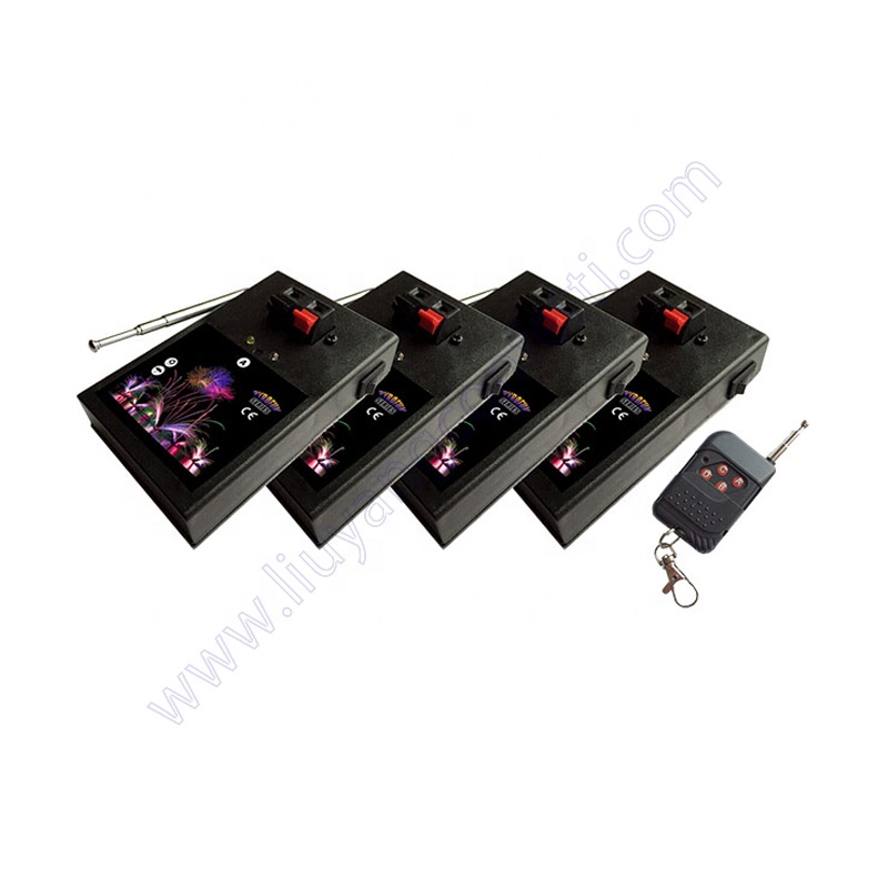 Cold Fountain Fireworks For Stage Indoor Wedding 1 Transmitter Control 4 Receivers 4cues Remote Control Firing System