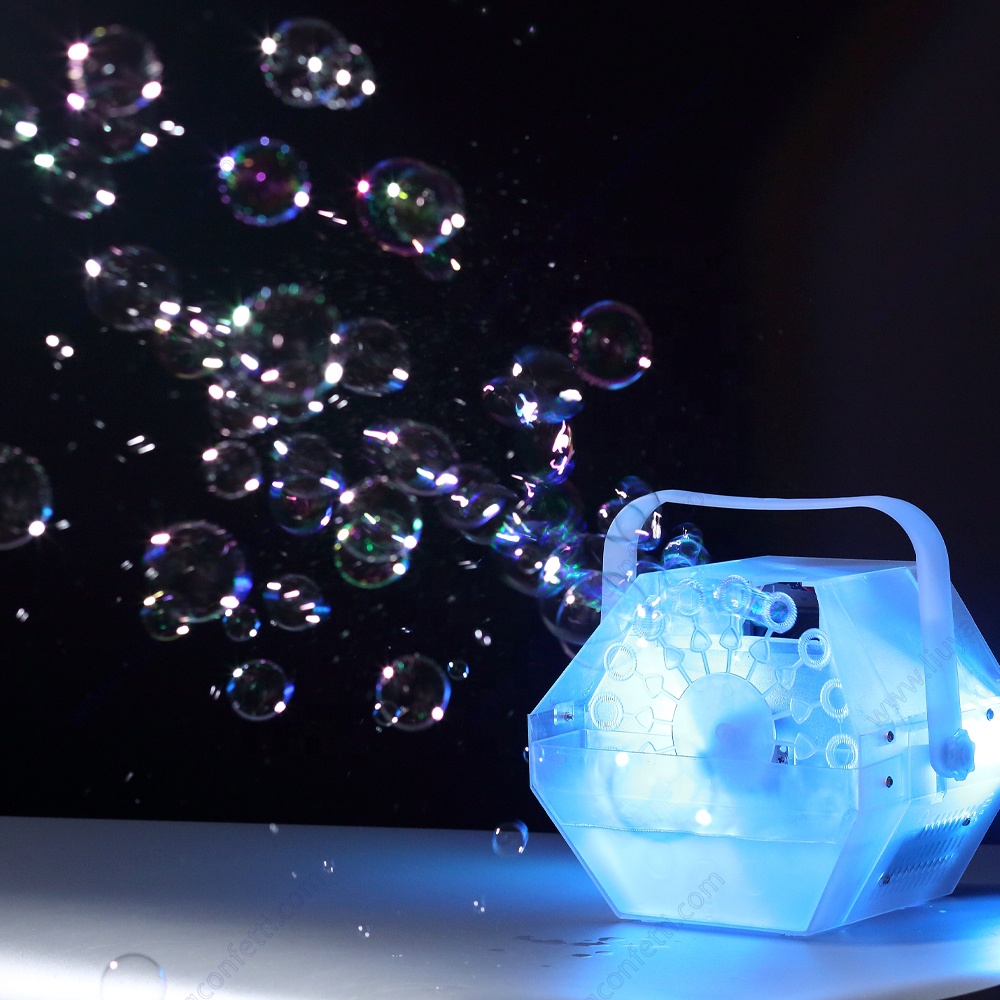 Dmx Control Nightclub Bar Stage Effect Small Led Bubble Machine Portable Remote Colorful Rgb Bubble Machine For Wedding Party