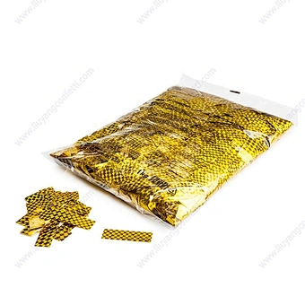 Flameproof color fast Wedding Party 5*2cm metallic PET PVC shredded confetti paper for confetti machine