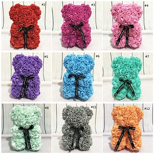 Girlfriend 25cm 40cm Rose Bear Gift Box Valentine Gifts Giant 2021 Preserved Rose Bear Mothers Day Gift Handmade Rose Teddy Bear
