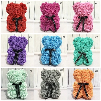 Girlfriend 25cm 40cm Rose Bear Gift Box Valentine Gifts Giant 2021 Preserved Rose Bear Mothers Day Gift Handmade Rose Teddy Bear