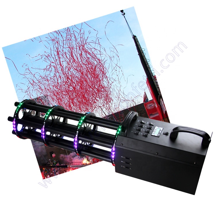 Hand hold electric Color Paper Fireworks Shooter Machine Papier 6 Shots Recharage Battery Confetti Gun for Disco Night Club dj