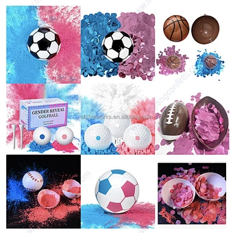Party Holi Confetti Basket Golf Base football Pink Blue Boy Girl Decoration Powder Kit Gender Reveal Soccer Ball Baby Shower