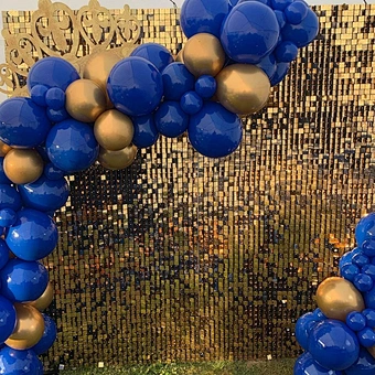 Round Square 4d Panel Backdrop Custom Logo Balloon Gold Color 3d Shimmer Sequin Wall For Wedding Birthday Party Decoration
