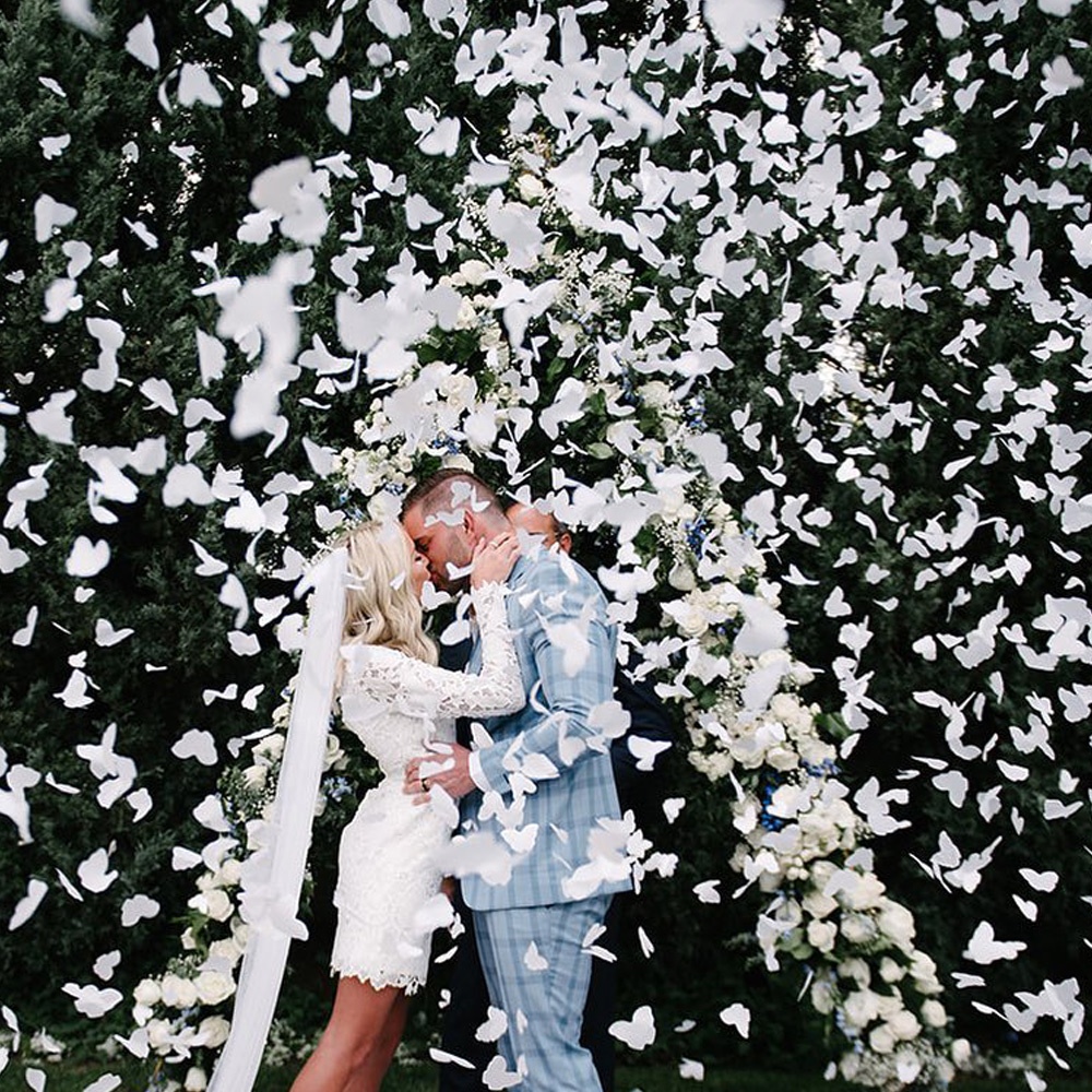 Bridal Marrage ceremony Stage White Pink Color Biodegradable Tissue Paper Party Butterfly Confetti Wedding Decoration Supplies