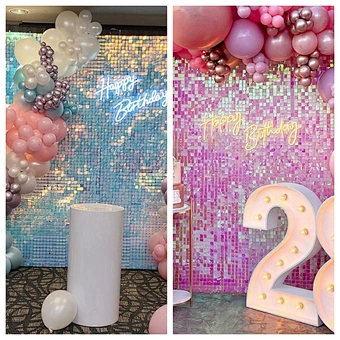 Backdrop Clear Grid Gold Color Click Together Interlocking 3d Shimmer Sequin Wall Panel For Wedding Birthday Party Decoration
