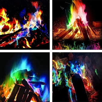 Fire Accessories Pit Photos Fuegos Artificiales Para Creosote Log Bonfire Party Supplies Dragon Halloween Magic Flame Colorant