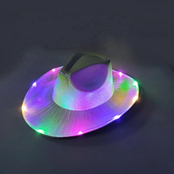 Colorful LED Light Up Hat Adult Cowboy Cowgirl Hat for Halloween Christmas Party EDC Cosplay costume Hats