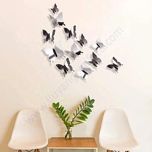 Decor Non-glass Vinyl Acrylic Decal Removable Wedding Decoration Kids Room Reflective Adesivi 3d Butterfly Mirror Wall Sticker