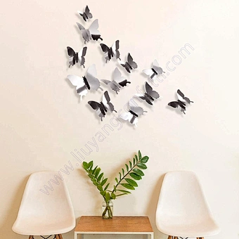 Decor Non-glass Vinyl Acrylic Decal Removable Wedding Decoration Kids Room Reflective Adesivi 3d Butterfly Mirror Wall Sticker