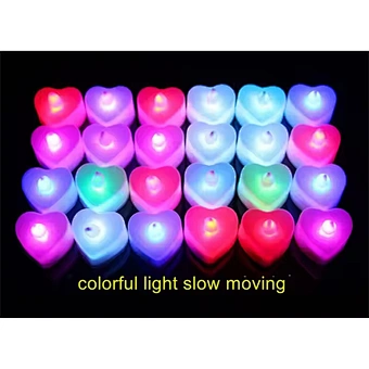 Valentine's Day Heart Shape LED Tealight Candles Romantic Love LED Simulation Candles With Battery