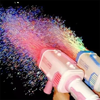 Charging Blowing Maker Gatling Automatic Making Kids Rocket 69 Hole Soap Blower LED Light Toy Children Gift Bubble Gun Machine