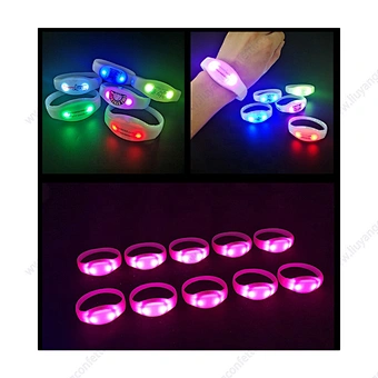 Glow Party Dmx Event Bracelet Remote Control Light Up Radio Sound Activated Wedding Gift Wireless Concert Led Wristband