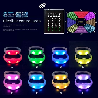 Glow Party Dmx Event Bracelet Remote Control Light Up Radio Sound Activated Wedding Gift Wireless Concert Led Wristband