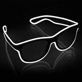 Custom made LOGO glow in dark party gifts EL LED light up glasses