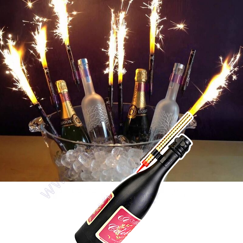 Champagne Bottle Double Holder Safety Hot Sale Plastic Ice Fountain Cheap Safe Triangle Black Nightclub Sparkler Clips