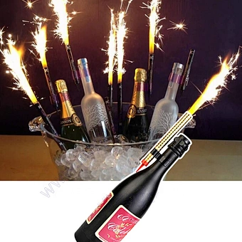 Champagne Bottle Double Holder Safety Hot Sale Plastic Ice Fountain Cheap Safe Triangle Black Nightclub Sparkler Clips