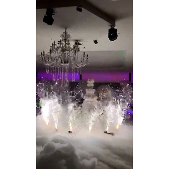 Hot sale remote control 360 degree spinning pyro indoor cold fireworks firing systems for wedding decoration