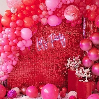 Red Active Photo Party Event Marketing Conference Photobooth Metallic Spangle Siequin Decor Sequin Panel Shimmer Wall Backdrop