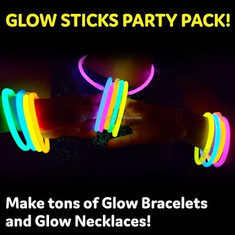 Party Supplies Led Fishing Glow in the Dark Sticks 100 Pack Glow Sticks Bulk Party Bracelets Necklace Light Stick