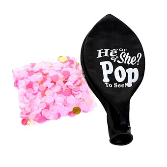 36inch Black Gender Reveal Balloon Pink Blue Confetti Boy or Girl Gender Reveal confetti balloon for baby shower decoration