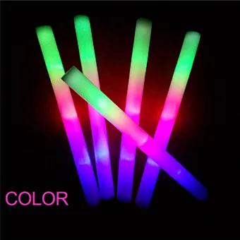 3 Modes Flashing LED Light Sticks for Weddings Concerts Christmas Halloween Party Supplies Foam Glow Sticks Bulk Light-up Toys