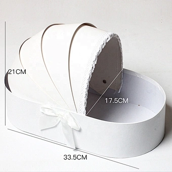 Cradle Lace Ribbon Flower Box Cradle Gift Boxes Flower Bouquet Packing Boxe Basket for Wedding Valentines Day Florist supplies
