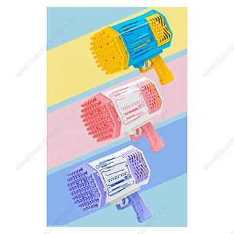 Plastic 69 Holes Rocket Bazooka Bubble Gun Bubble Toys Gun Rechargeable Electric Bubbles Machine Outdoor Summer Toys for Kids