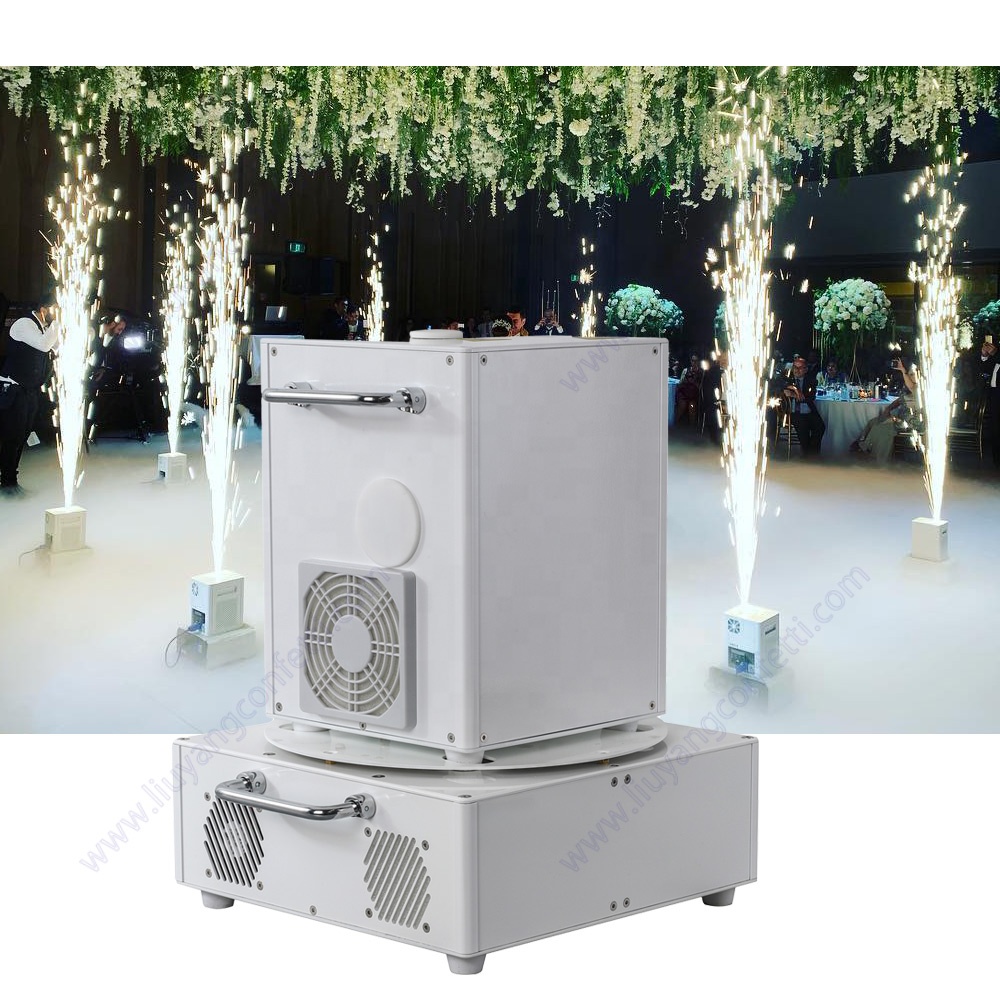 Dmx 512 Large Stage Equipment Special Effect Wireless White Power Bank Battery Source Wedding Decoration Cold Spark Machine