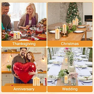 flickering battery glass led candles light flameless rechargeable electronic candle with remote control